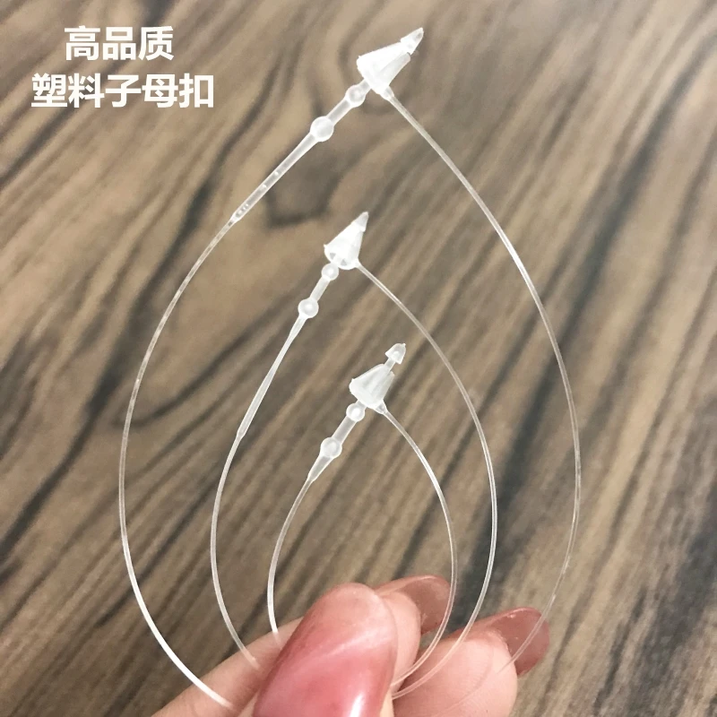 

3/5/7/9/12 Inch 1000pcs Transparent Black White Loop Locks Plastic Snap Lock Pins Security Tag Label Tags Garment Accessories