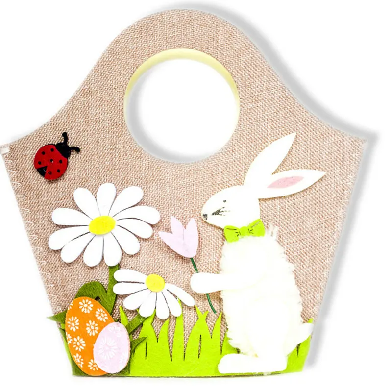 Милые пасхальное украшение сумка для вечеринок Дети конфеты игрушечное яйцо подарок сумки для хранения Сумочка Пасхальный кролик цветок сумка в виде яйца
