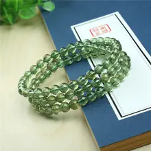 3 ряда натуральный Бразилия охристо-зеленый бисер эластичный браслет 5,2-4,3 мм AAAA