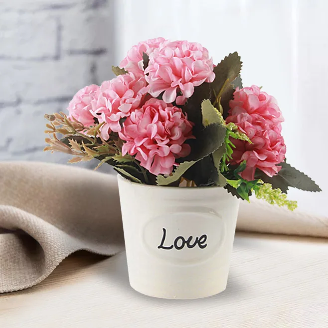 

2019 Artificial Flower Mini Pot Bonsai Accessories Fake Silk Flowers For Home Garden Party Wedding Decoration