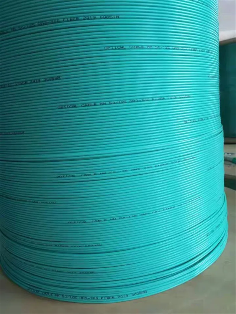 1500m OM3-300 fiber optic duplex cable 3.0mm aqua color indoor for fiber patchcords 1.5km/roll ftth optical fibre wire ELINK