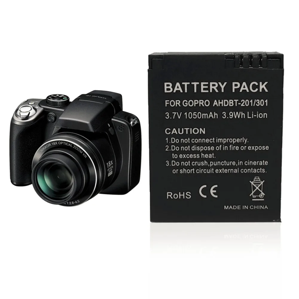 

IN STOCK! 1050mAh AHDBT-301 Camera Rechargeable Li-ion Battery for Gopro HD Hero 3 3+ Plus