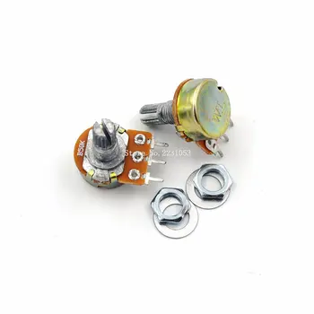 

5PCS/LOT WH148 B50K 50K Linear Potentiometer 15mm Shaft With Nuts And Washers Single Joint 3 pin Knob Switch Potentiometers