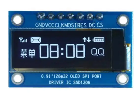 SPI 0 91 дюйма синий/белый oled-дисплей модуль интерфейс SSD1306 128*32 7pin oled-экран |