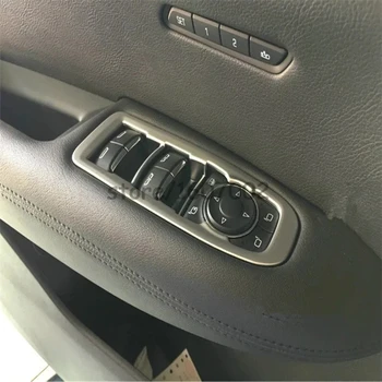 

Fit For Cadillac XT5 2016 2017 ABS Chrome door window lifter button knob armrest regulator mask trim 4pcs