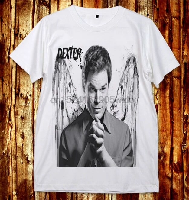 Футболка Dexter Angle Blood Wing Morgan Michael C. Hall U &amp VNack белого и серого цвета | Мужская одежда