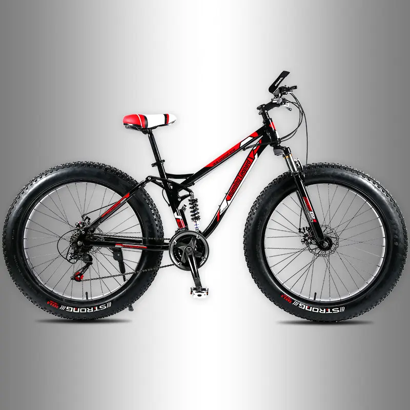 Бегущий Леопардовый горный велосипед, 24 скорости, fatbike, снежный велосипед, 26x4,0, двойной дисковый тормоз, полный ударопрочный велосипед