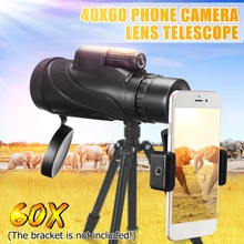 40x60 Монокуляр мощный бинокль высокое качество зум большой ручной телескоп lll ночное видение военный HD Профессиональный Охота