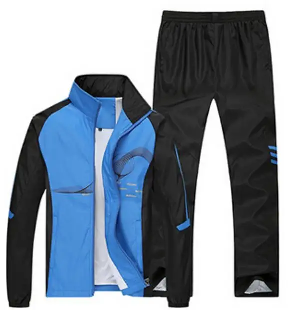 Женская спортивная одежда спортивный костюм пэчворк женские толстовки и свитшоты костюмы Топ куртка+ брюки длинные штаны комплект из 2 предметов 5xl - Цвет: blue
