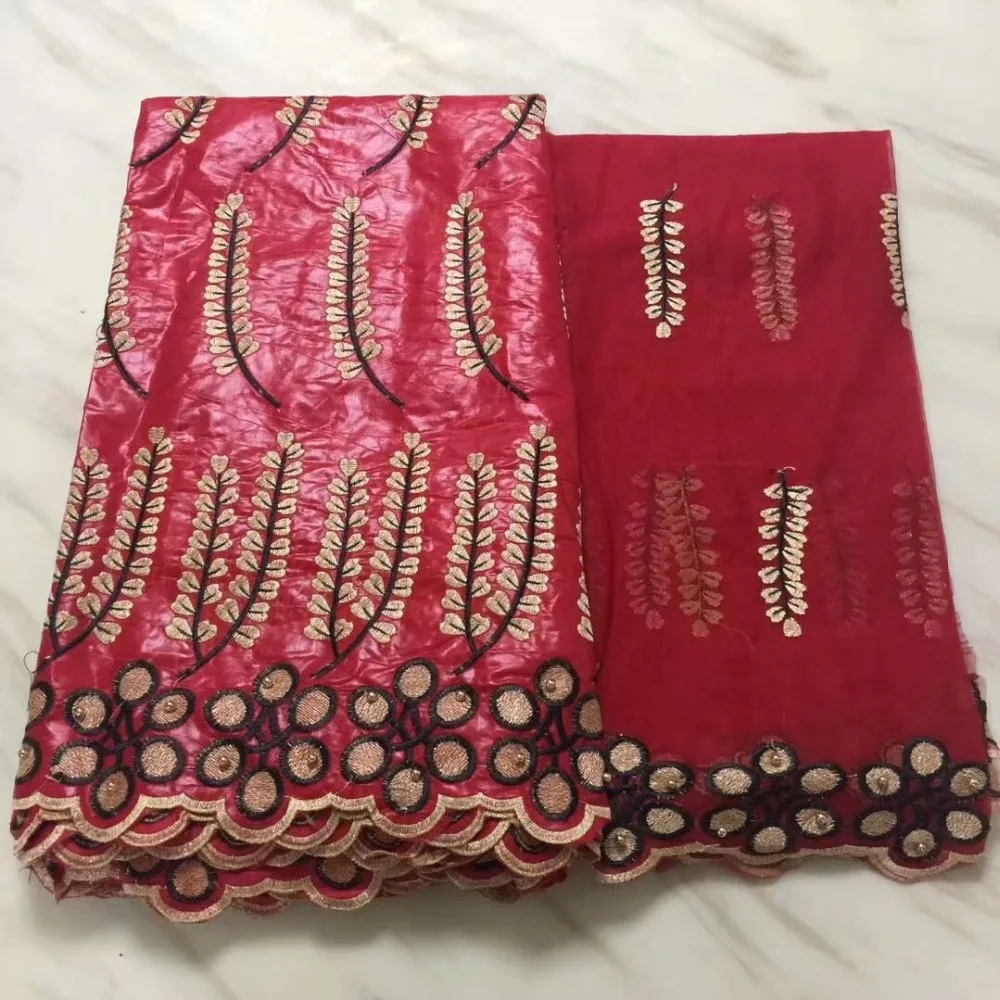 

2018 red african bazin riche fabric beaded jacquard basin brode getzner sewing patchwork fabric for dress