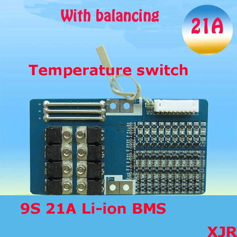 9 S 21A липолитиевый полимер BMS/PCM/PCB плата защиты батареи для 9 Упаковок 18650 литий-ионная батарея сотового w/баланс