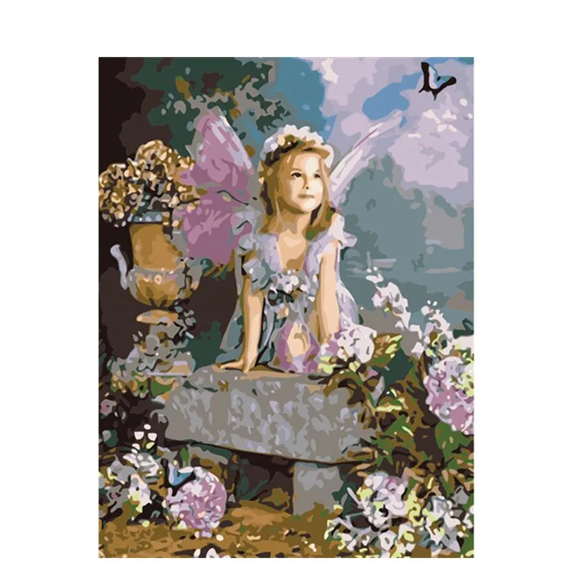 

Framed Lovely Girl DIY Oil Painting Pictures By Numbers On Canvas Wall Art For Living Room Drop Shipping Home Decoration E910