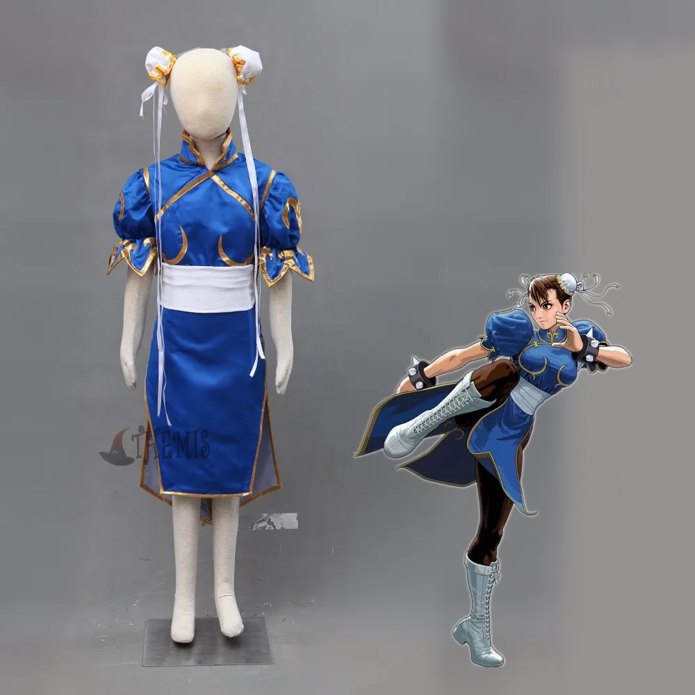 

Athemis Street Fighter Cosplay Chun-Li cosplay costume child outfit and women set custom made size