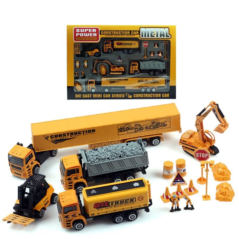 

Project series Metal Alloy car model toy car pull back toy excavator Truck kids toys Boxed Christmas gift Free shipping