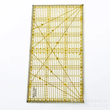 DIY Quilting Sewing Patchwork Foot Aligned Ruler Grid Cutting Tailor Craft Scale Patchwork Rule Craft Sewing Tools 30*15CM measuring tool transparent quilting sewing patchwork foot aligned ruler grid cutting edge tailor craft handmade ruler 15 3 cm