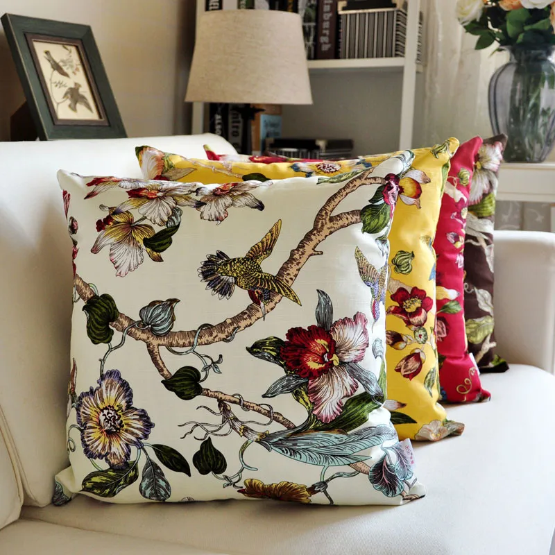 

Retro Chinese Pillowcase Lumbar Pillow Cotton Square Pillow Bed Cushion Large Back Cushion Fabric Pillow Coussin Enfant