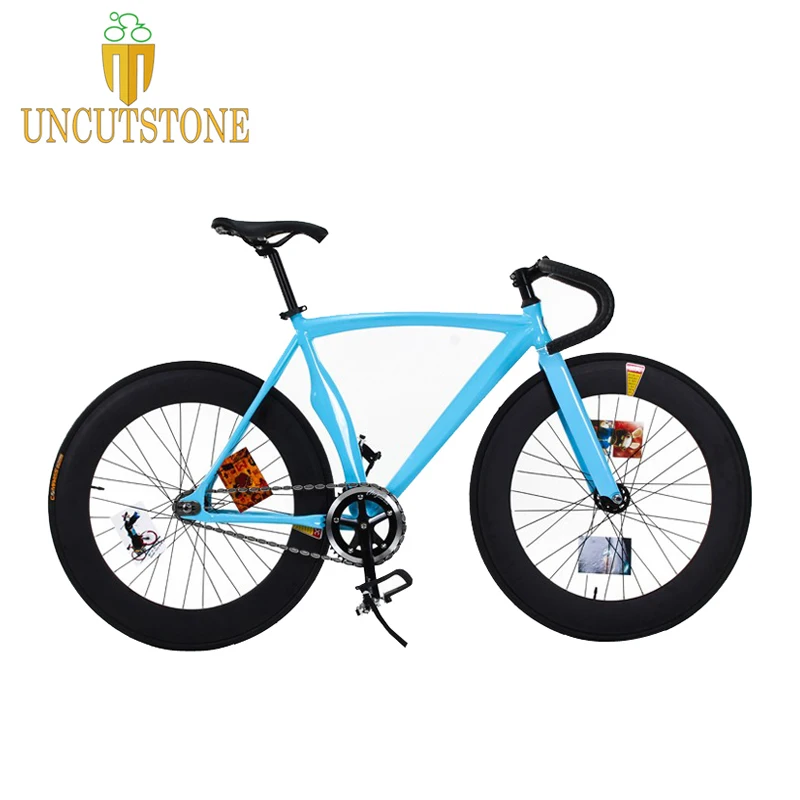 Cheap Fixed Gear Bike 53cm  frame Fixie  bicycle  DIY 700C  Aluminum alloy Bike Track Bike Bicycle 70mm  wheel rim  bike 2