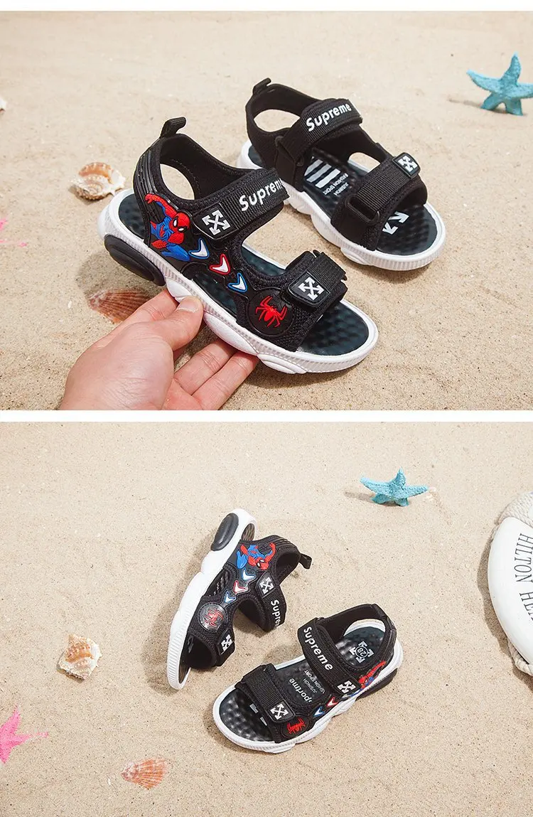 ZYJ Kids Spiderman Summer Sandals Garden Boys Girls Cartoon Bear Spider Man Shoes Sport Anti Slip Baby Beach Sandal Shoes (18)