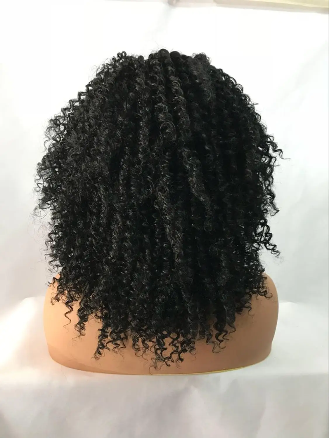 StrongBeauty синтетический парик фронта шнурка натуральный парик из черных кудрявых волос термостойкие волокна волос - Цвет: 1