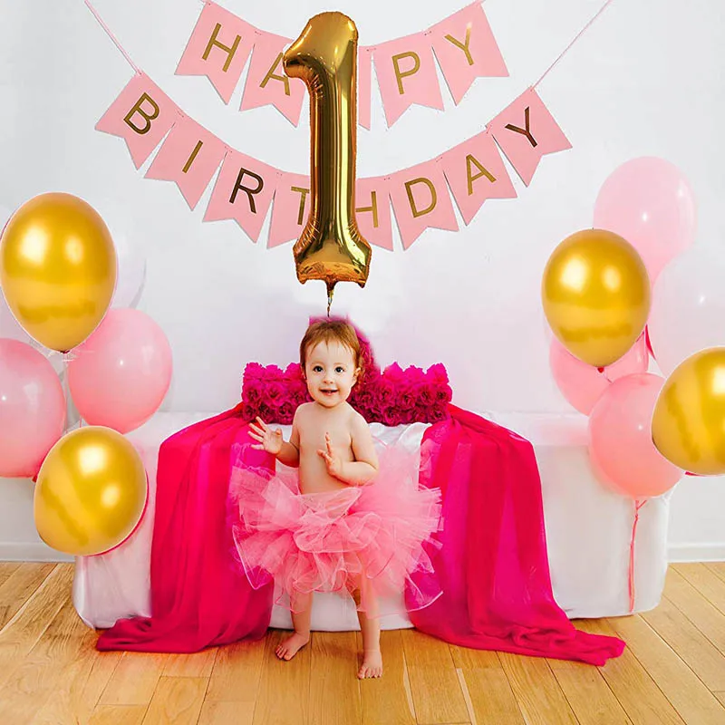 8 сезон розовый счастливый набор воздушных шаров на день рождения Babyshower Девушка номер гелиевый газовый баллон Gonflable День Рождения украшения для взрослых