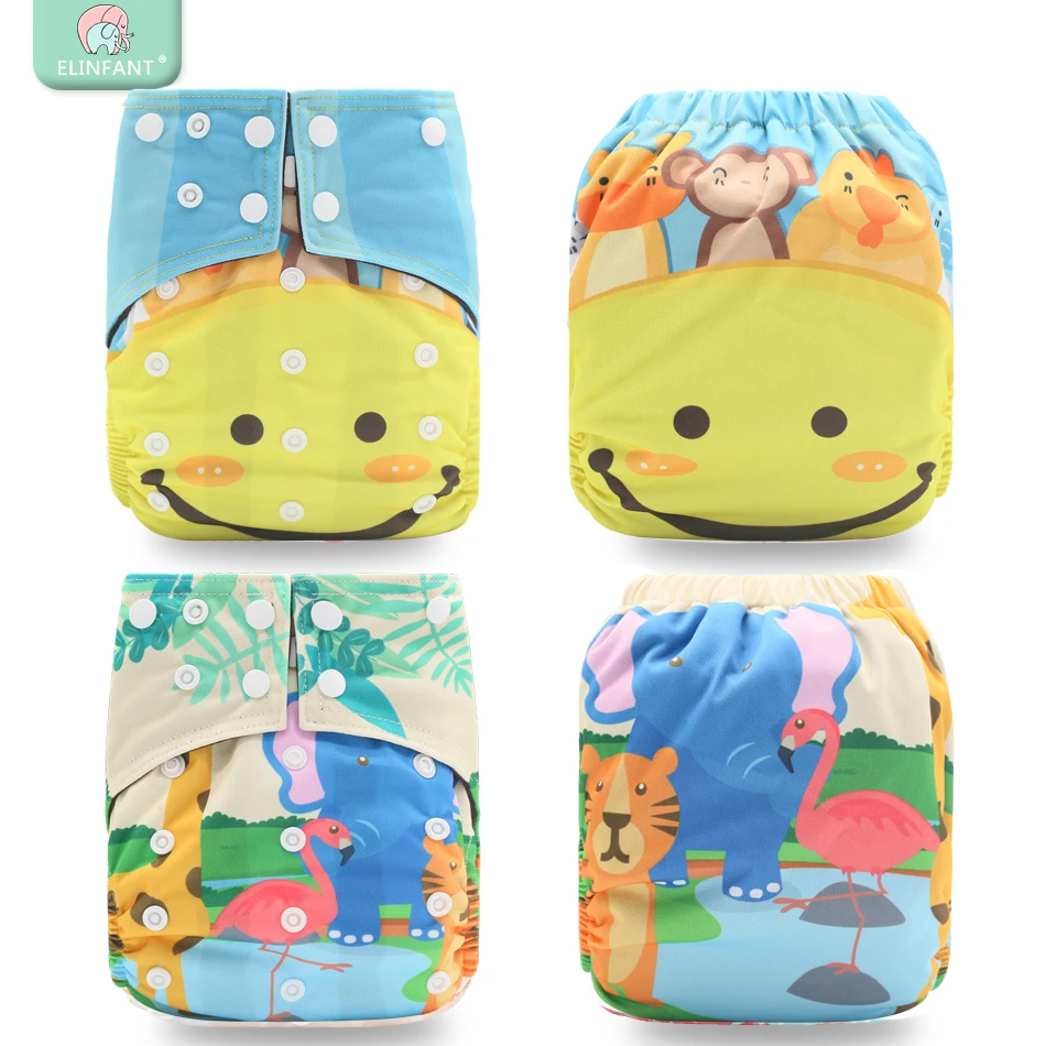

Elinfant OS Newest Digital Position coffee fiber net Baby Cloth Diaper adjustable & Washable fashion baby nappy 1 pcs pack