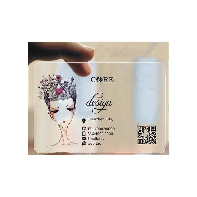 100pcsone design custom transparent business card 85.554mm matte personalised name card with your info (15)