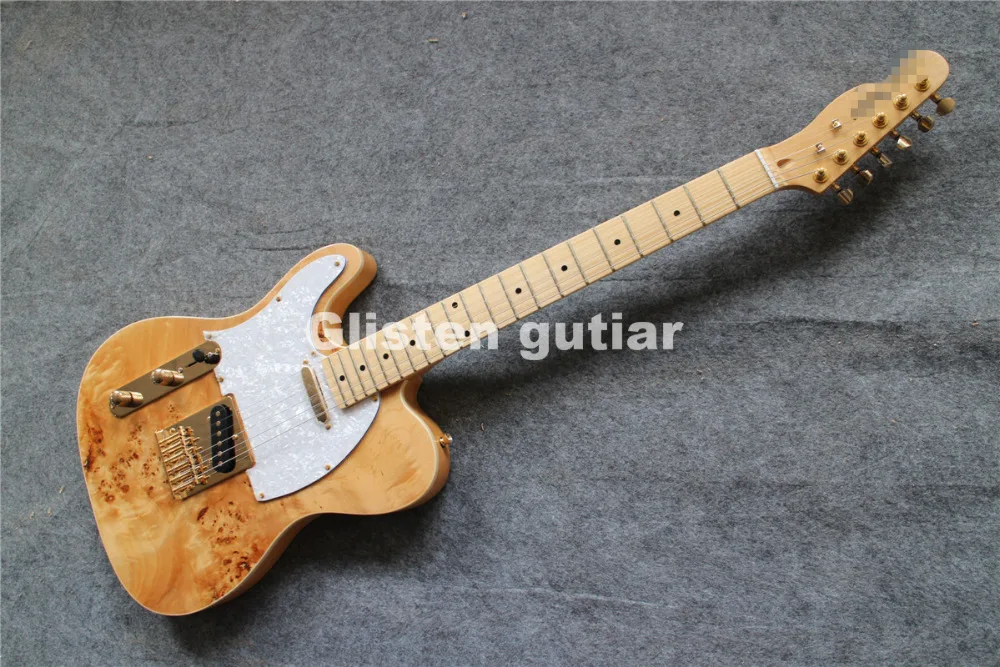 Made in China nature left handed electric guitar, koa top, gold hardware Made in China nature left handed electric guitar, koa top, gold hardware