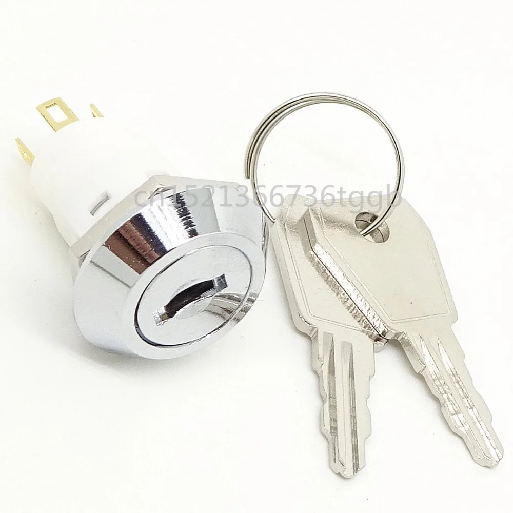 

16MM electronic lock switch Key switch One open and one off power lock door lock 3 feet 2 files Single pull / double pull