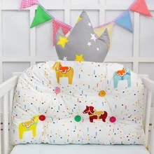 Комплект постельного белья из хлопка с объемной короной для младенцев, 1 шт., съемные детские вещи с застежкой, бампер для детской кровати на рост 60-70 см