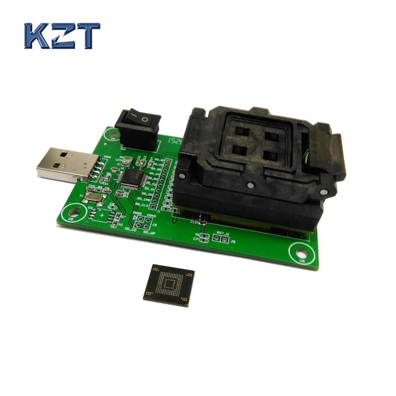 

eMMC153/169 socket with USB nand flash test socket size 11.5x13 Pin Pitch 0.5mm for eMMC Programming Socket