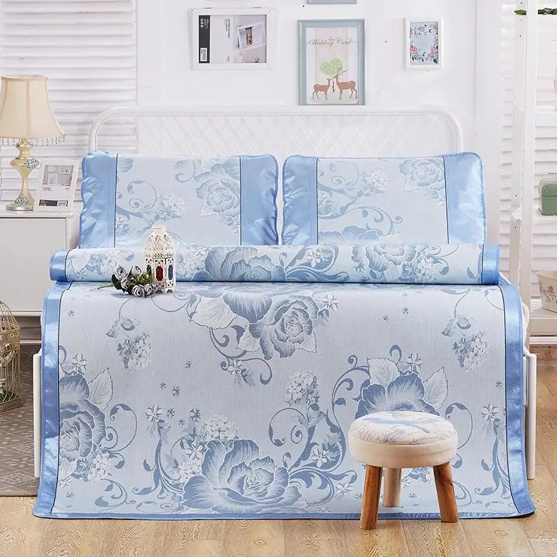 Summer Bed Cover 3pcs/set Fitted Sheet Set Jacquard Flora Summer Cool
