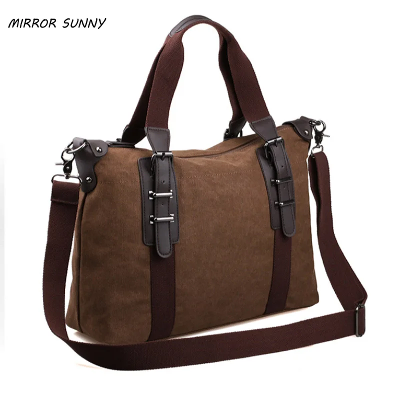 

MIRROR SUNNY New canvas men handbag male leisure bag travel bag business totes shoulder bag crossbody bag