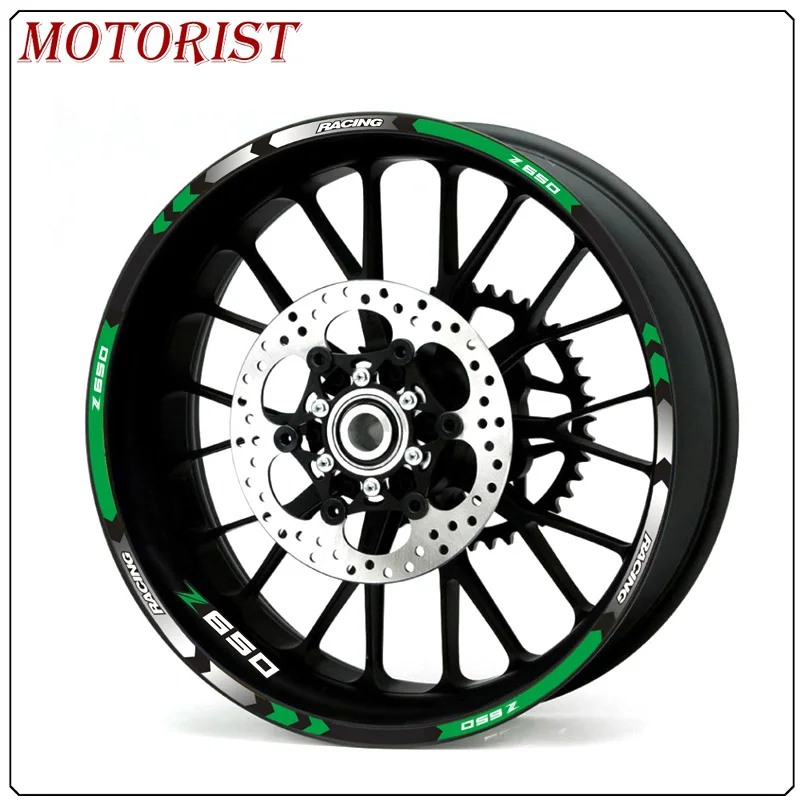 

MOTORIST Motorcycle 17 inch wheel decals Reflective stickers rim stripes FIT Kawasaki Z650 z650 2017