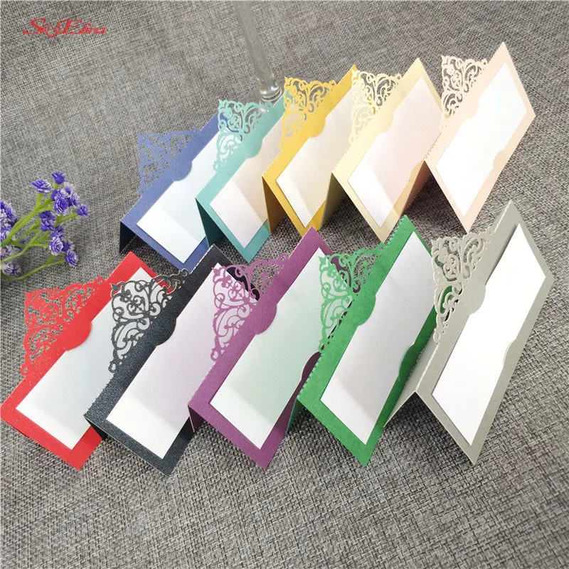 50Pcs Name Place Invitation Table Card Wedding Favor Decoration Laser Cutting Party Seating Card Table Cards Wedding Supplies6ZSH873 (158)