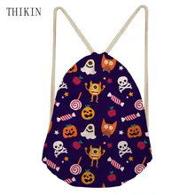 THIKIN Рюкзак Хэллоуин Череп Печать Draw-string сумки повседневные студенты плавание спортивная сумка для путешествий подростков пляж Bolsos