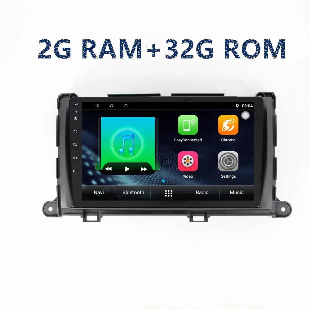 Best Quad core android Car Radio GPS Navigation Multimedia  Player for Toyota Sienna 2010-2014 with Audio Video Stereo FM WIFI BT 3