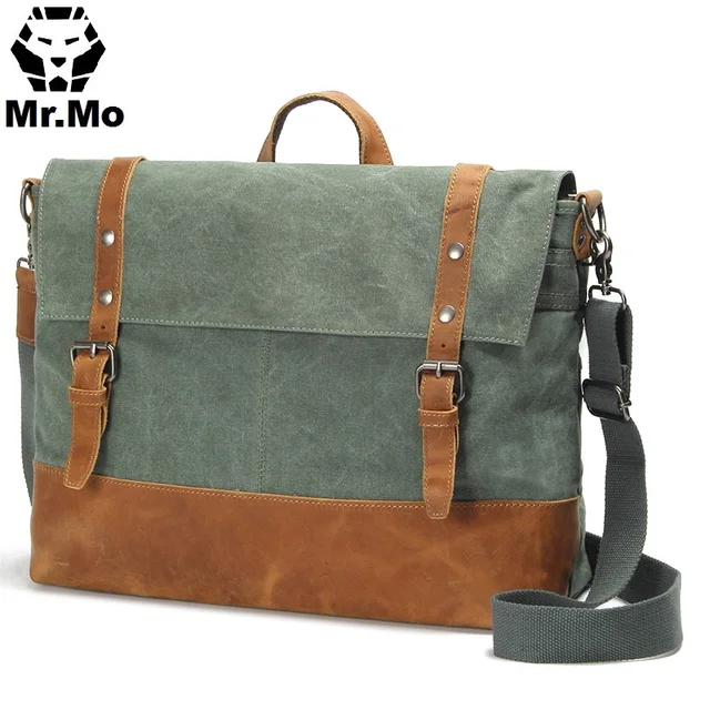 New Executive Male Side Bags Canvas And Cowhide Leather Messenger New Executive Male Side Bags Canvas And Cowhide Leather Messenger Shoulder Bag For High Student School