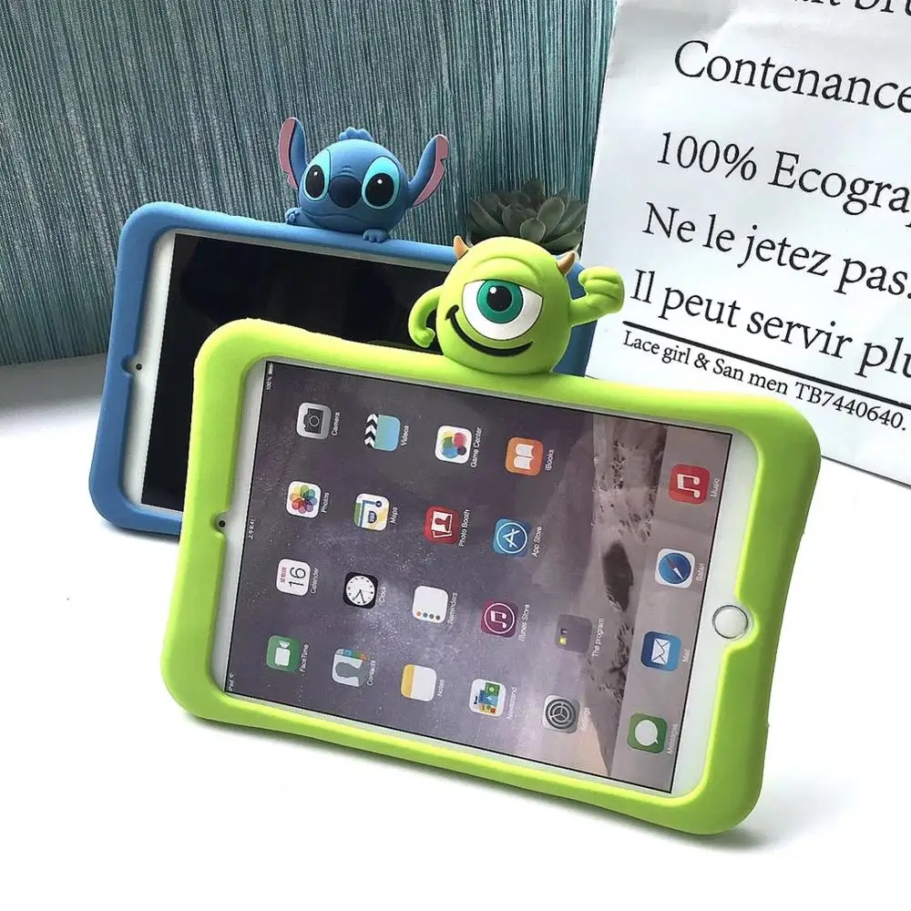 Для iPad Pro9." новизна стежком Монстр скрыть стенд силиконовые полное покрытие Защитный чехол Air2 2/3/4 мини 7,9 10,5" корпус
