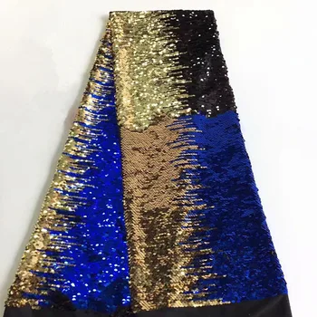 

African Sequin Lace Fabric 2019 High Quality Lace French Sequence Glitter Tulle Lace Nigerian Lace Fabrics For Wedding F1500