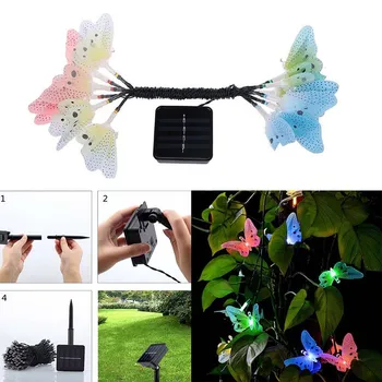 

New Hot Solar Powered 12LEDs Butterfly Fairy String Light Lamp Outdoor Garden Party Decoration