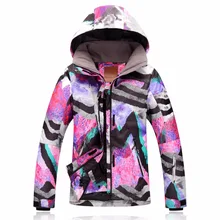 Зимний сноуборд куртка женщин лыжный костюм женский красочные зебра полосатая дамы лыжах пальто водонепроницаемый тепловой снег износ