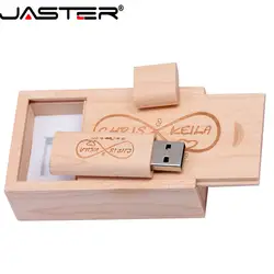 JASTER деревянный USB + коробка USB флэш-накопитель Флешка 4 ГБ 8 ГБ 16 ГБ 32 ГБ карта памяти USB creativo персональный логотип оптом