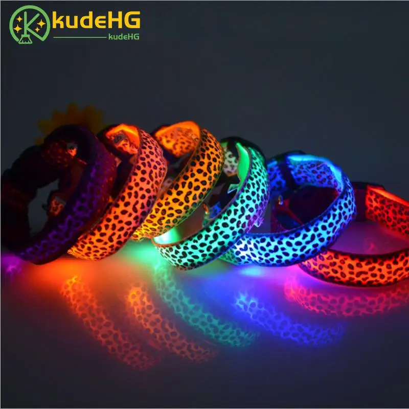 

Nylon LED Pet Dog Collar Night Safety Flashing Glow InThe Dark Dogs Leash Neck Band Luminous Fluorescent Collars Pets Supplies23