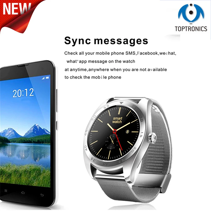  2018 Smart Watch IPS Round Screen Smartwatch Sync Call Messages Heart Rate Monitor Bluetooth Watch 