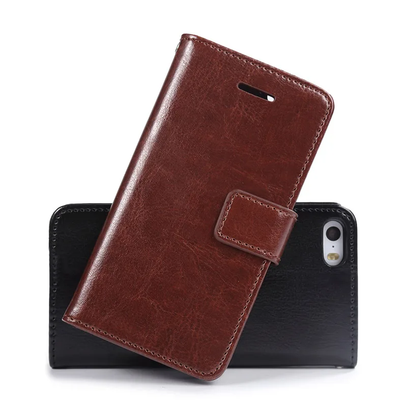 

Hand Made for iphone 5 5s SE leather Cover Flip Case Kickstand Wallet Phone Card Case