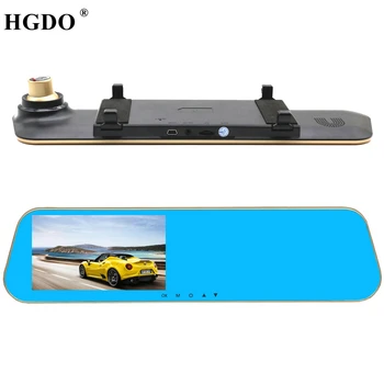 

HGDO New Car DVR Rearview mirror Video Recorder two cameras Full hd 1080P video Registrator Night vision Loop video Dash cam
