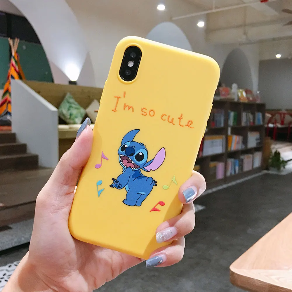 

TPU Silicone Case For iPhone X XS XR Xs 8 Plus 7 Plus Cases Anime Stitch Cover For iPhone 6S Plus 6 Cases Soft TPU Plain Cover