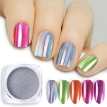Голографическая 3D зеркальная блестящая пудра для нейл-арта, лазер, серебро, розовое золото, блестящий хром, пигментные хлопья, маникюр, УФ-украшение, SA786