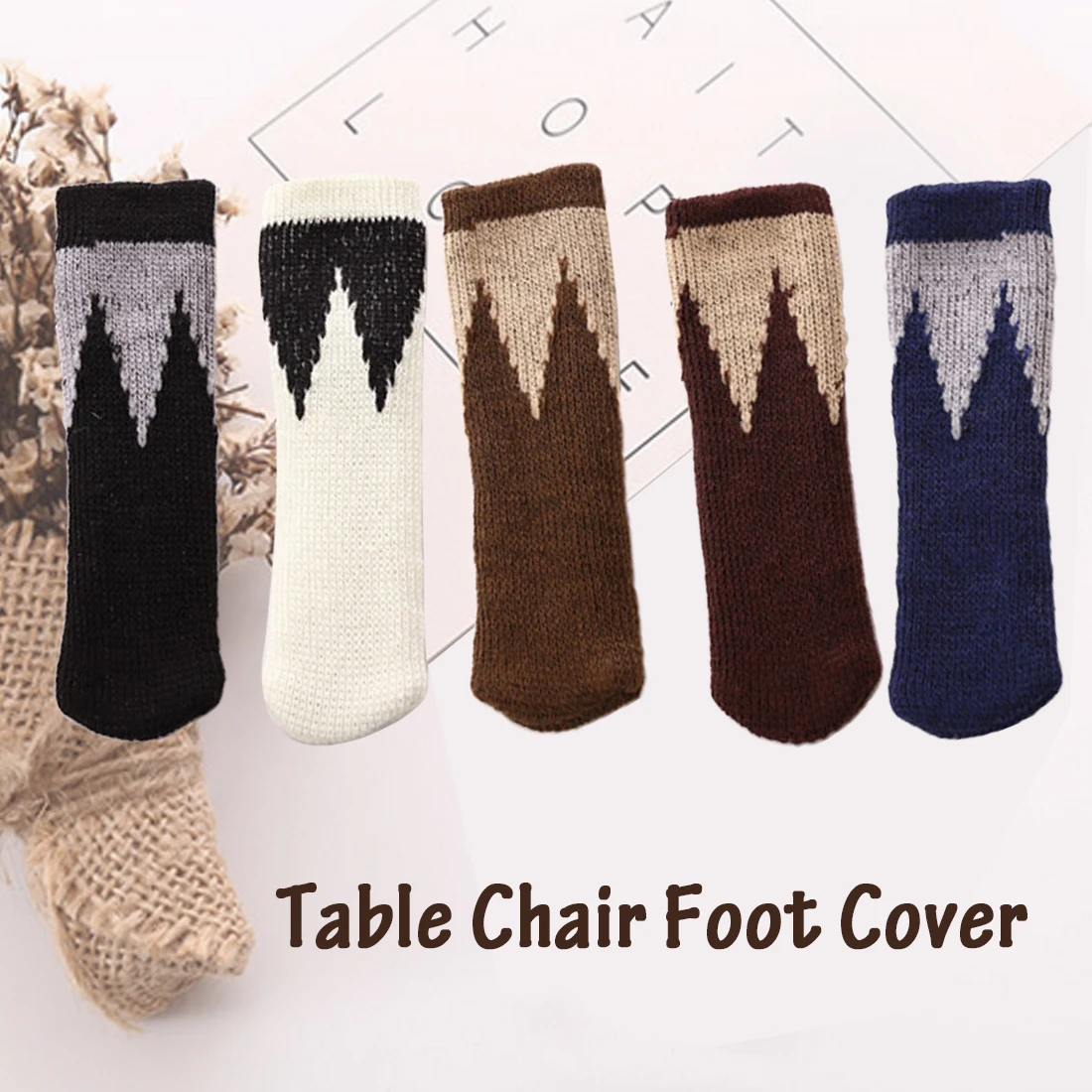 

1PC Knitted Dining Table Chair Leg Socks Stool Mat Protective Case Chair Booties Stool Socks Protective Sleeve