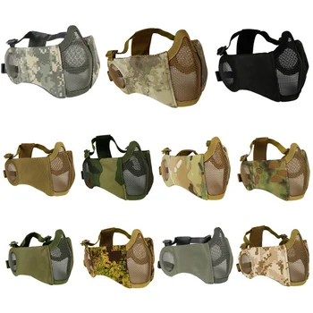 

Half Face Mask Low Carbon Steel Nylon Adjustable Folding Portable Mouth Ear Protection Mask Accessories